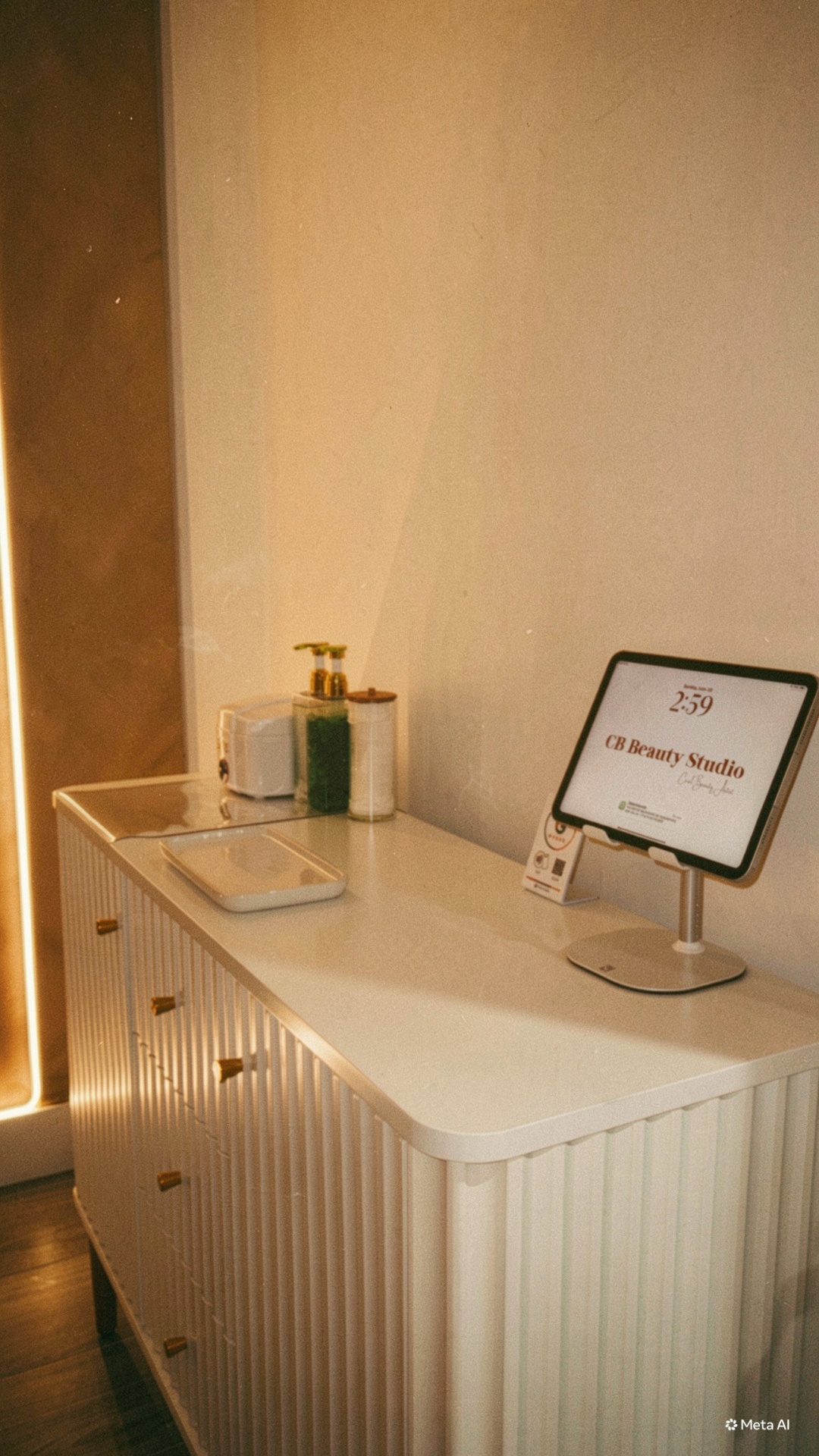 CB Beauty Studio reception with iPad display